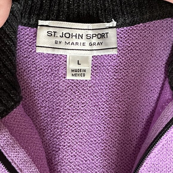 Vintage Women’s LG St John Sport By Marie Gray 3 Piece Set Pants Jacket Blouse - Picture 7 of 10